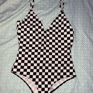 Checkered body suit